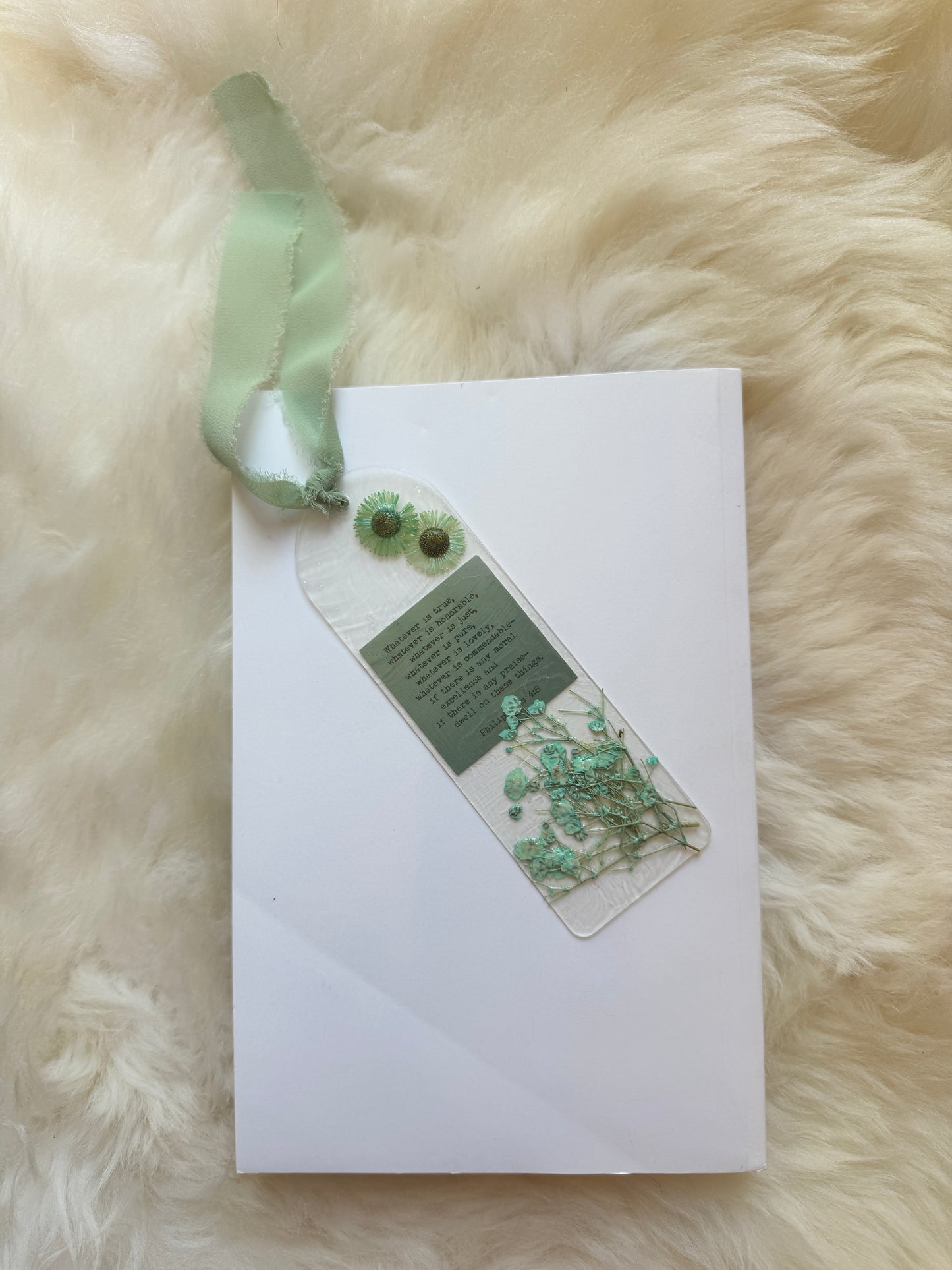 “Philippians 4:8” Handmade Bookmark