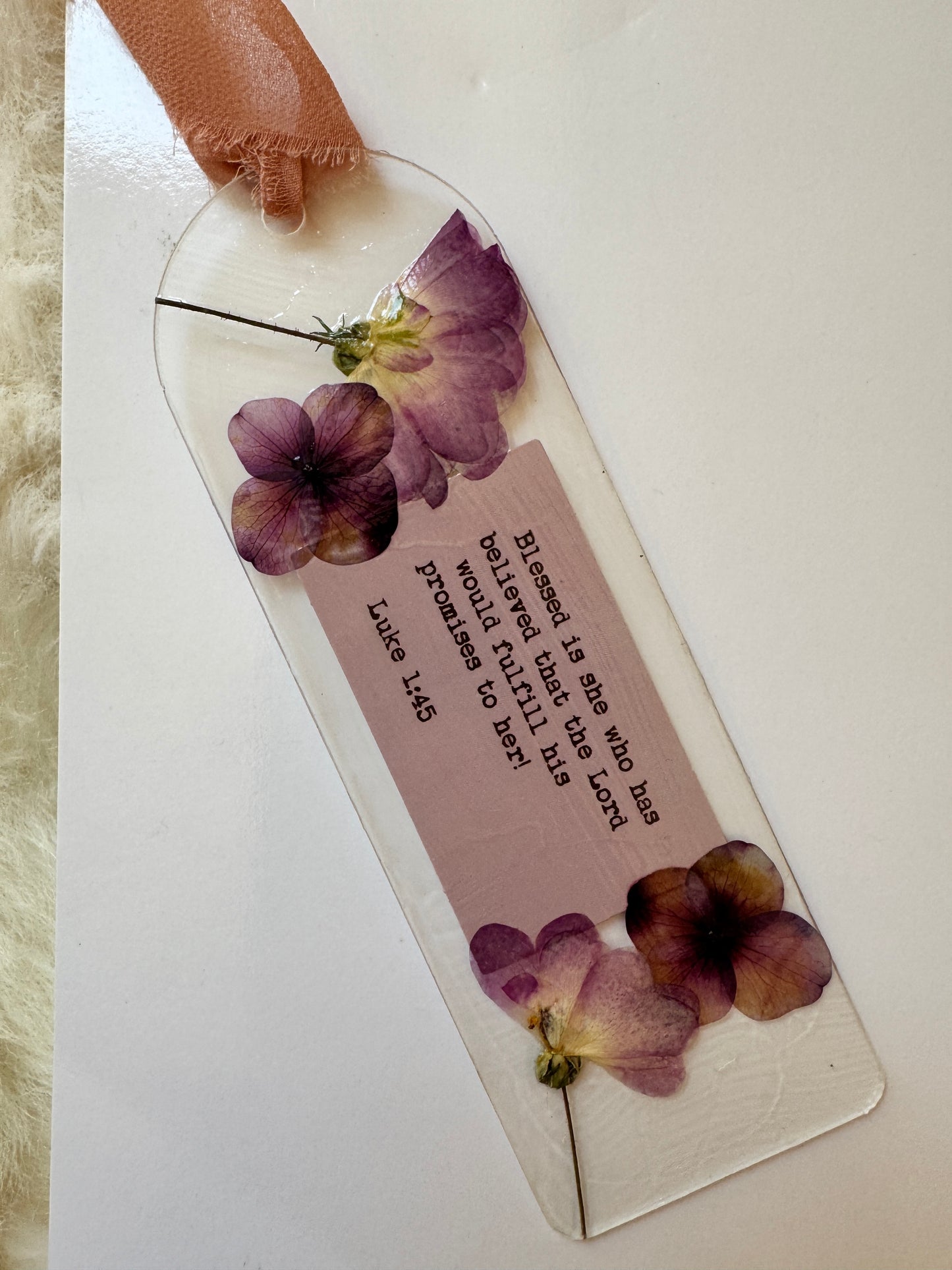 “Luke 1:45” Handmade Bookmark