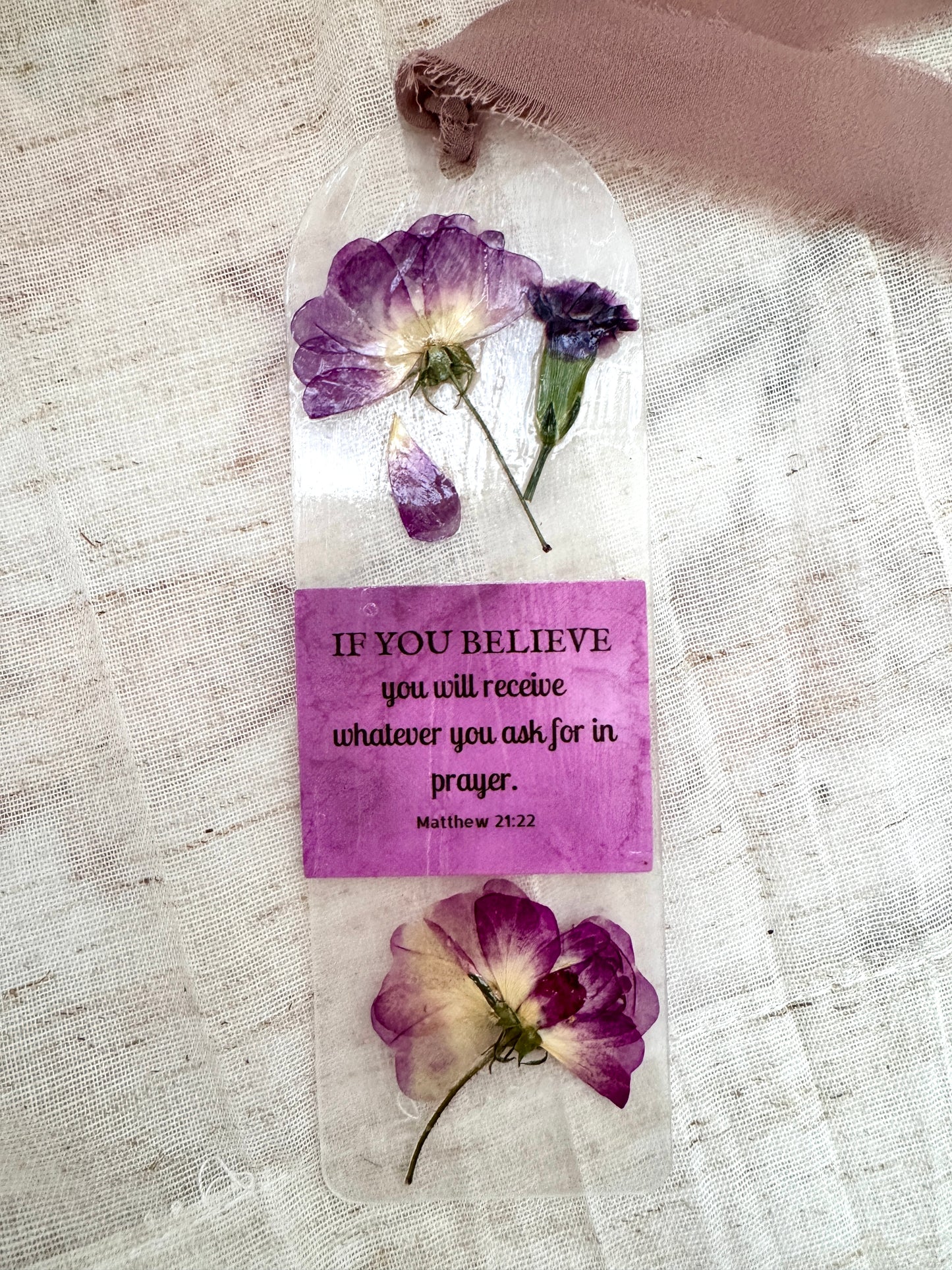 “Believe and Receive” Handmade Bookmark