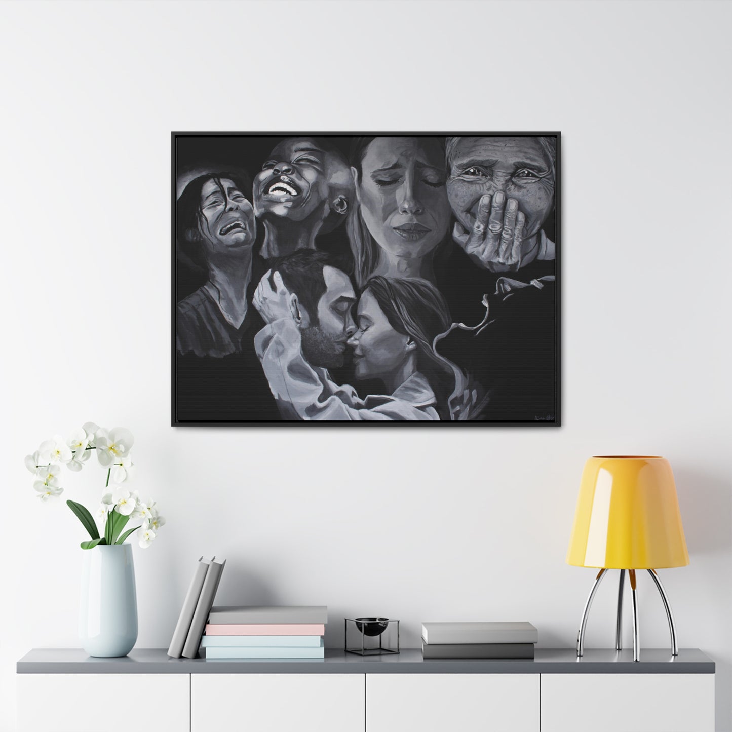 Acrylic Painting Print "Emotions" on Gallery Canvas Wraps, Horizontal Frame