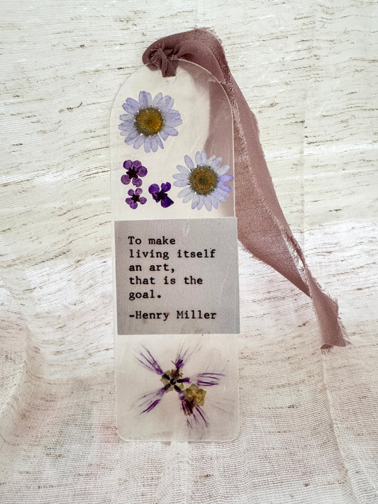 “Make Living An Art” Handmade Bookmark