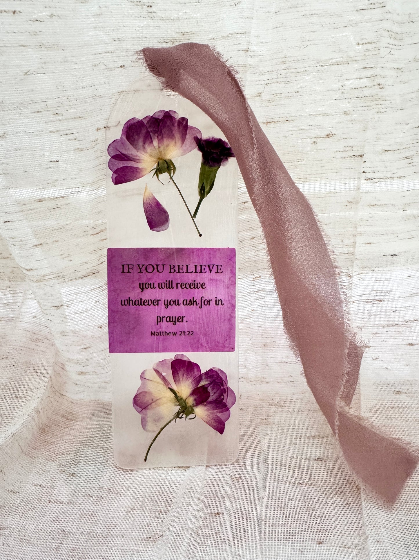 “Believe and Receive” Handmade Bookmark
